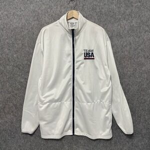 Vintage USA Olympics‎ Track Jacket Sz XL White Team USA Full Zip Athletic